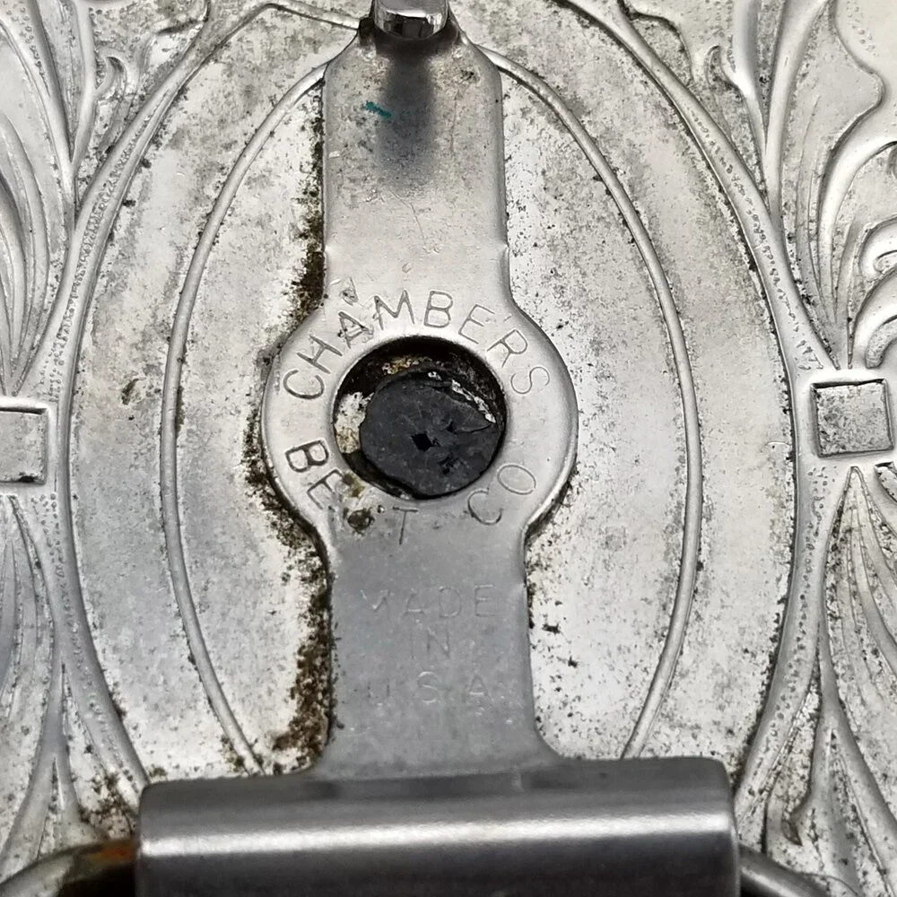 Belt Buckle Horse Saddle Western Stamped‎ Filigree USA Made By Chambers Belt Co